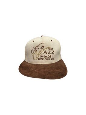 Vintage New Orleans Jazz Fest Hat 1994 Beige Embroidered Strapback KC Caps